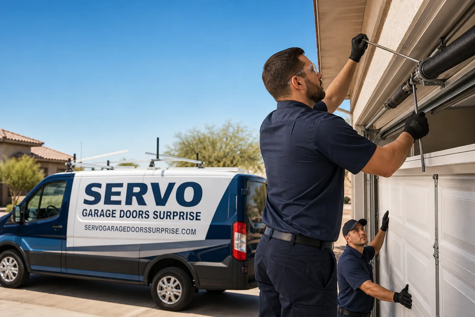 Servo Garage Doors Surprise garage door service vehicle and crew in Surprise, AZ